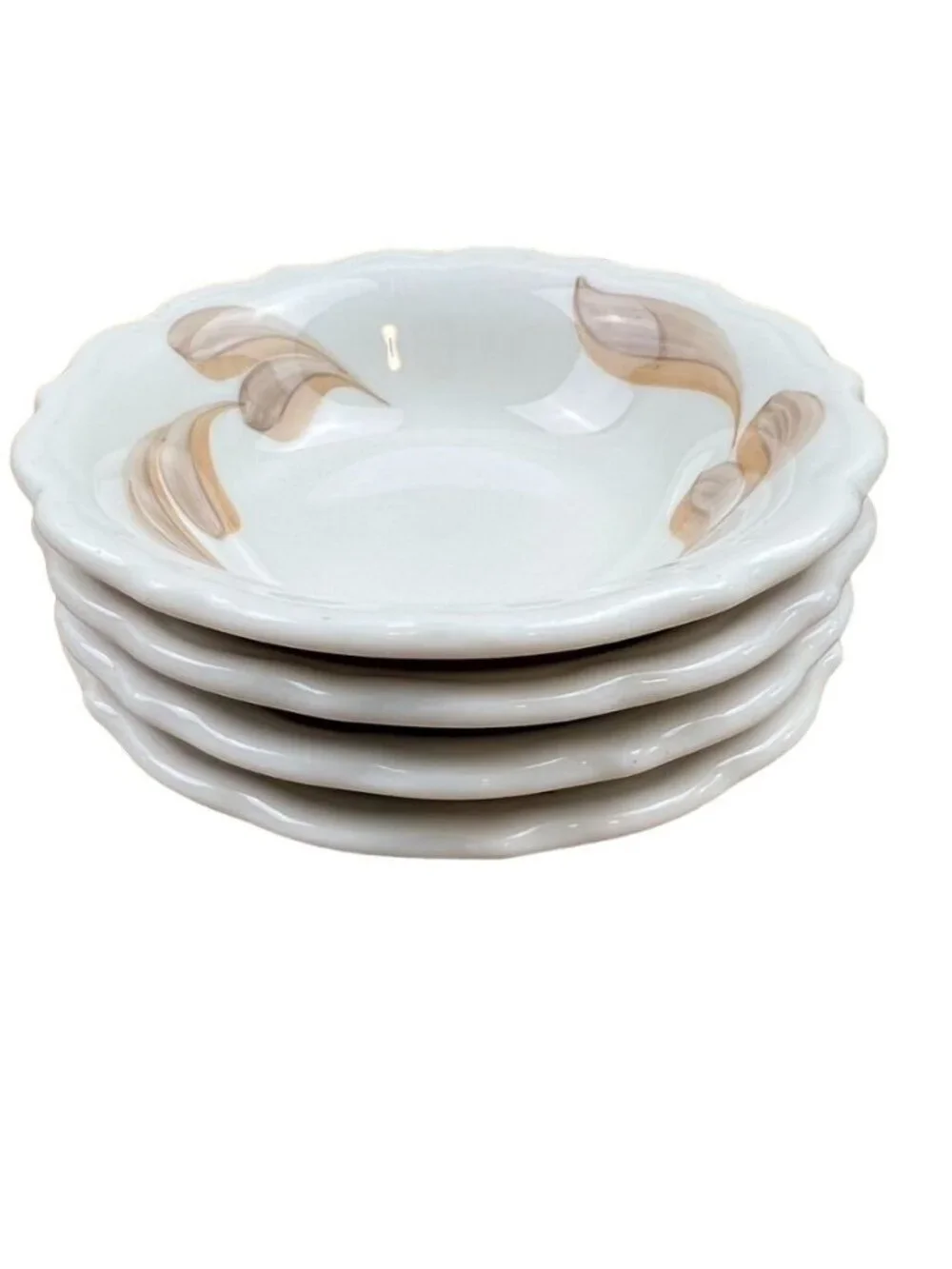 VTG Syracuse China 4 Berry Sauce Bowls Dish Restaurant Ware Autumn Leaves USA